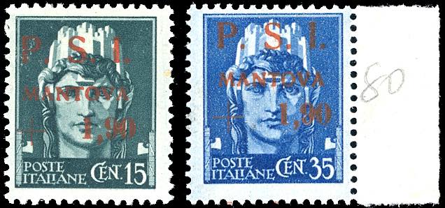 MANTOVA 1945 - 1,90 su 15 cent. e ... 