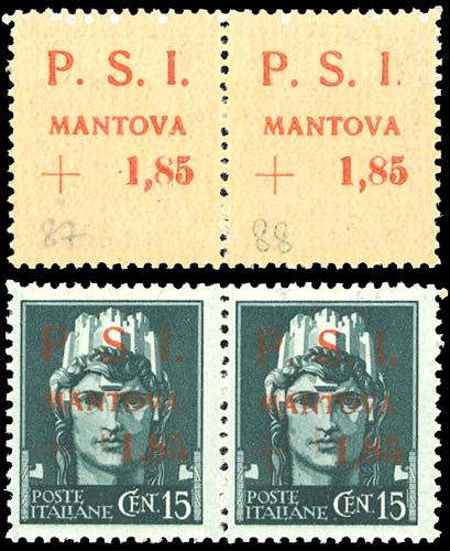 MANTOVA 1945 - 1,85 lire + 15 ... 