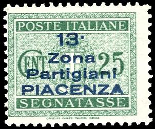 PIACENZA SEGNATASSE 1945 - 25 ... 
