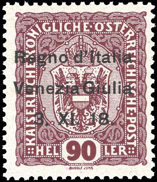 VENEZIA GIULIA 1918 - 90 h. lilla ... 