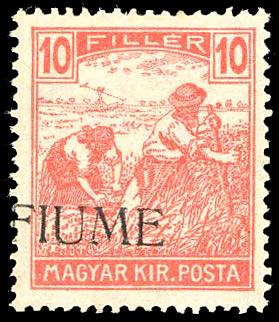 FIUME 1918 - 10 f. rosso vermiglio ... 
