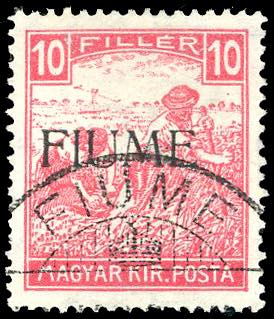 FIUME 1918/19 - 10 f. rosso ... 