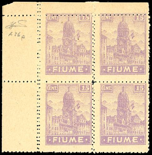 FIUME 1919 - 15 cent. Allegorie e ... 