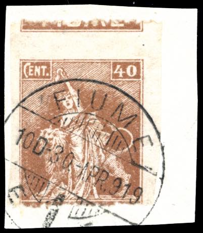 FIUME 1919 - 40 cent. Allegorie e ... 