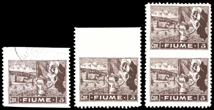 FIUME 1919 - 3 cor. Allegorie e ... 