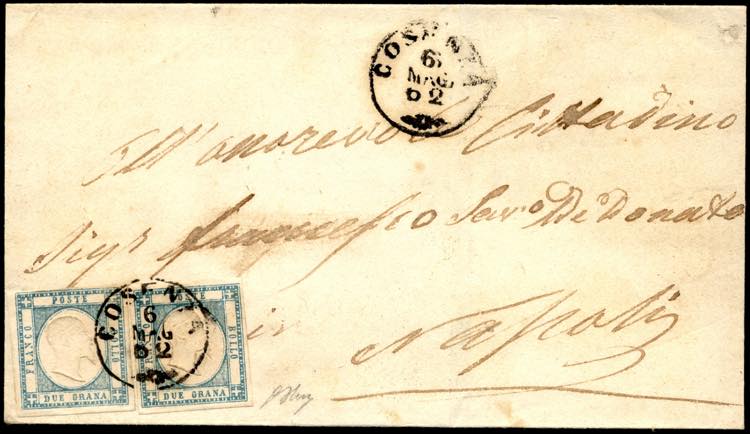 1862 - 2 grana azzurro chiaro ... 