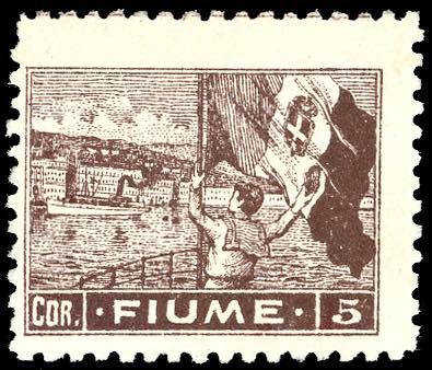 FIUME 1919 - 5 cor. Allegorie e ... 