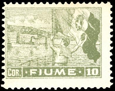 FIUME 1919 - 10 cor. Allegorie e ... 