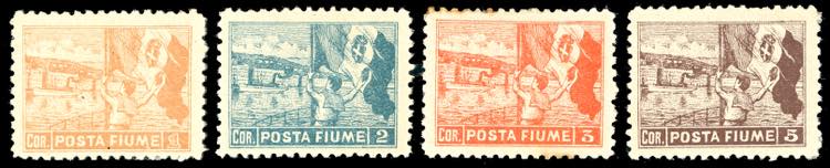 FIUME 1918 - 1 cor., 2 cor., 3 ... 