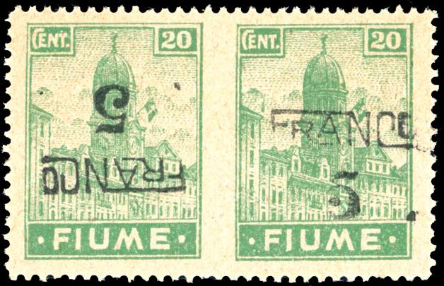 FIUME 1919 - 5 cent. su 20 cent., ... 