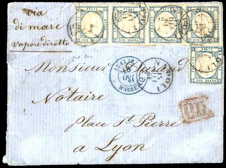 1861 - 2 grana azzurro ardesia ... 