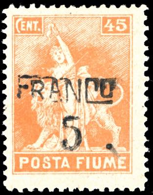 FIUME 1919 - 5 cent. su 45 cent., ... 