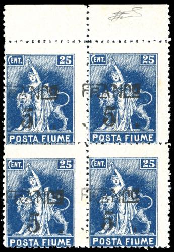 FIUME 1919 - 5 cent. su 25 cent. ... 
