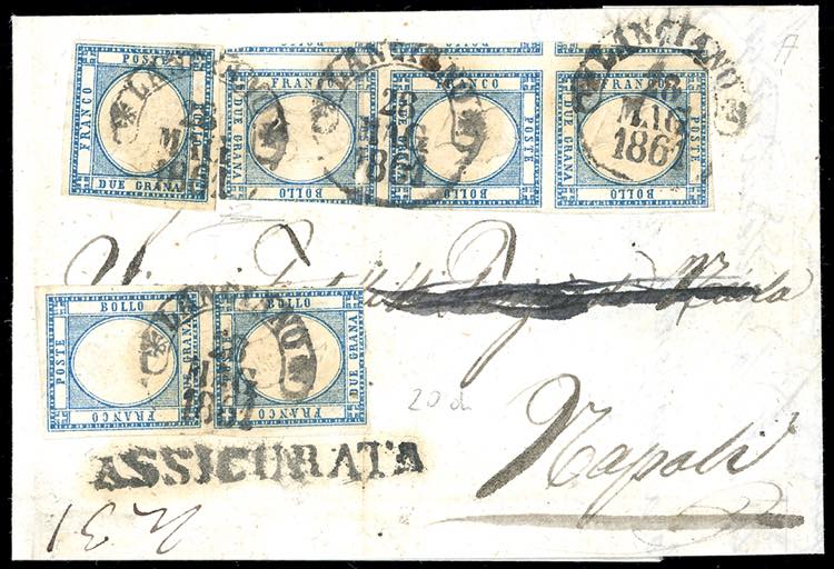 1861 - 2 grana azzurro scuro ... 