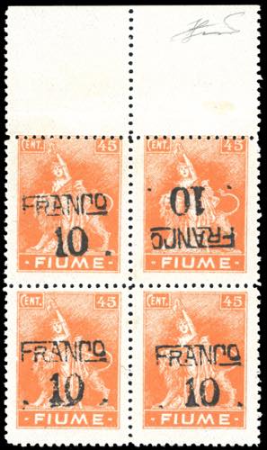 FIUME 1919 - 10 cent. su 45 cent., ... 