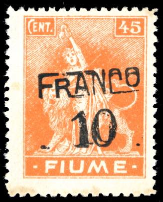 FIUME 1919 - 10 cent. su 45 cent., ... 