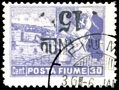 FIUME 1919 - 15 cent. su 30 cent. ... 