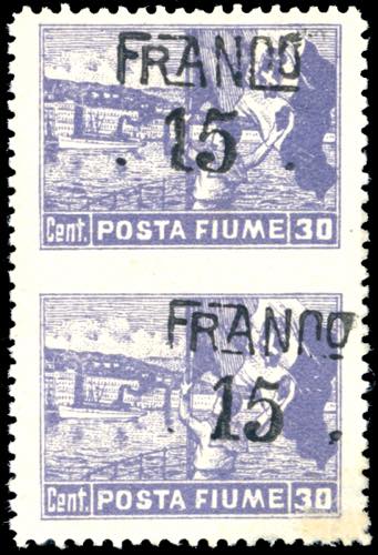 FIUME 1919 - 15 cent. su 30 cent. ... 
