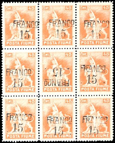 FIUME 1919 - 15 cent. su 45 cent. ... 