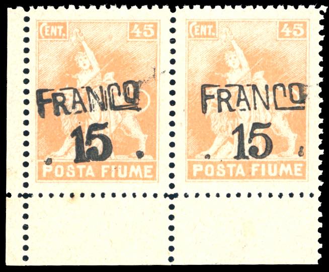 FIUME 1919 - 15 cent. su 45 cent. ... 