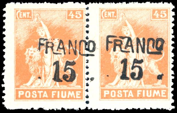 FIUME 1919 - 15 cent. su 45 cent. ... 