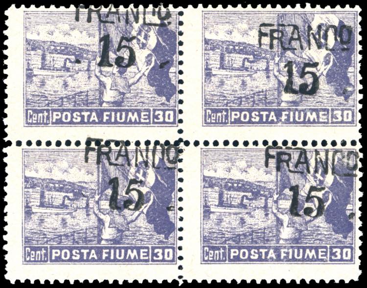 FIUME 1919 - 15 cent. su 30 cent. ... 