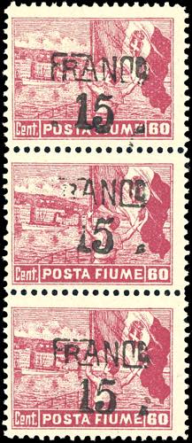 FIUME 1919 - 15 cent. su 60 cent. ... 