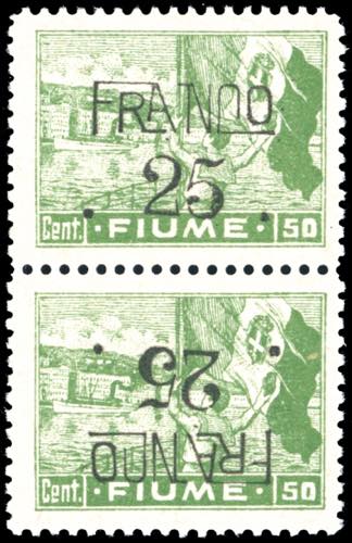FIUME 1919 - 25 cent. su 50 cent., ... 