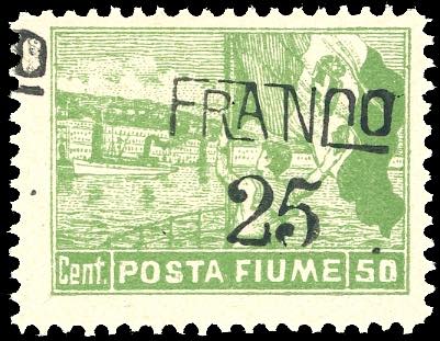 FIUME 1919 - 25 su 50 cent. Posta ... 