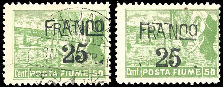 FIUME 1919 - 25 cent. su 50 cent. ... 