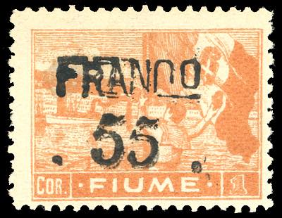 FIUME 1919/20 - 55 cent. su 1 cor. ... 