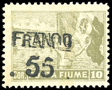 FIUME 1919/20 - 55 cent. su 10 ... 