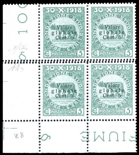 FIUME 1919 - 5 cent. su 5 cent. ... 