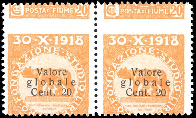 FIUME 1919 - 20 cent. su 20 cent. ... 