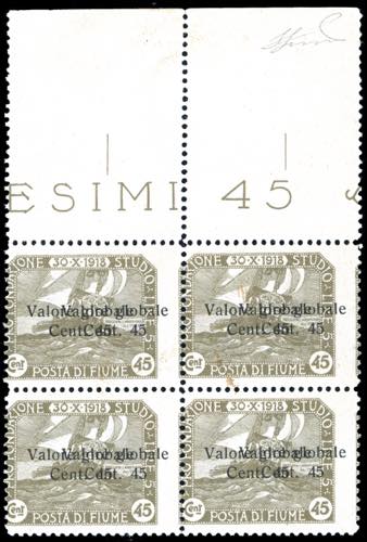 FIUME 1919 - 45 cent. su 45 cent. ... 