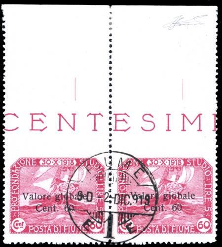 FIUME 1919 - 60 cent. su 60 cent. ... 