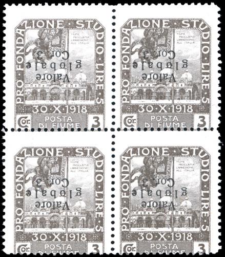 FIUME 1919 - 3 cor. su 3 cor. ... 