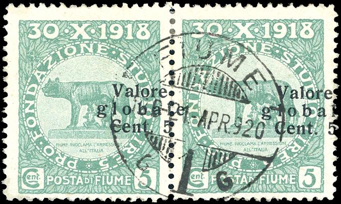 FIUME 1920 - 5 cent. su 5 cent. ... 