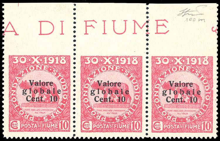 FIUME 1920 - 10 cent. su 10 cent. ... 