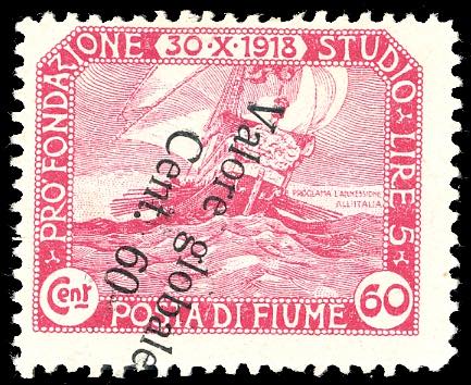FIUME 1919 - 60 cent. su 60 cent. ... 
