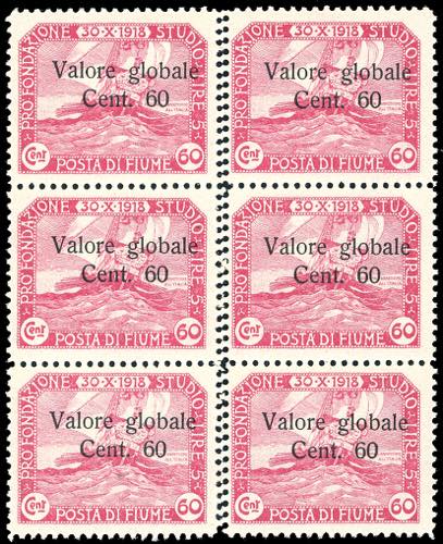 FIUME 1920 - 60 cent. su 60 cent. ... 