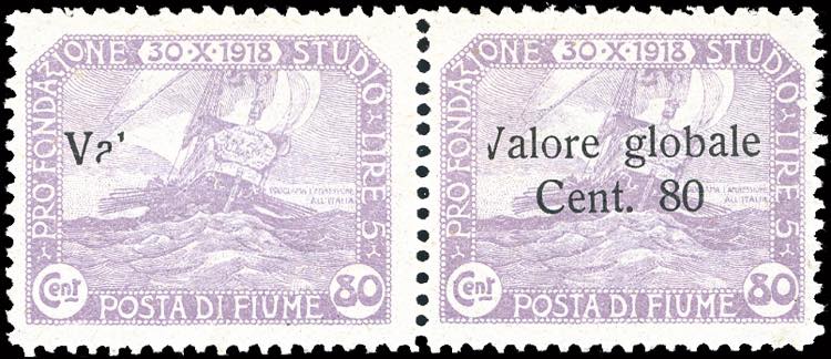 FIUME 1920 - 80 cent. su 80 cent. ... 