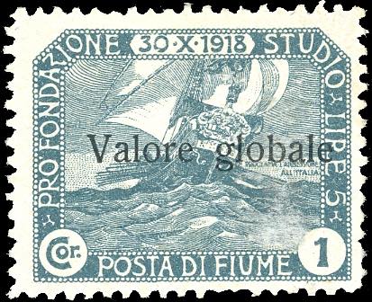 FIUME 1920 - 1 cor. su 1 cor. ... 