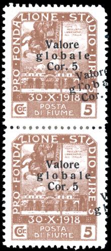 FIUME 1920 - 5 cor. su 5 cor. ... 