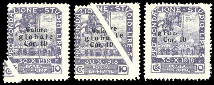 FIUME 1920 -10 cor. su 10 cor. ... 
