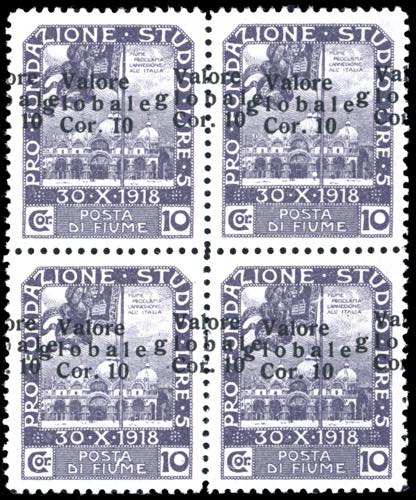 FIUME 1920 - 10 cor. su 10 cor. ... 