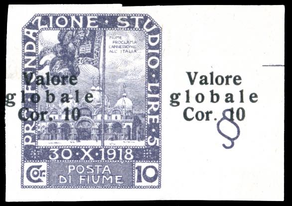 FIUME 1920 - 10 cor. su 10 cor. ... 