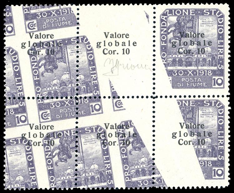 FIUME 1920 - 10 cor. su 10 cor. ... 