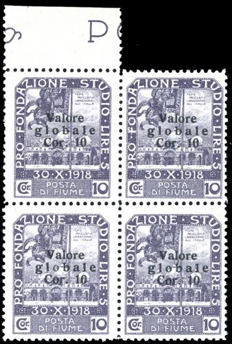 FIUME 1920 - 10 cor. su 10 cor. ... 