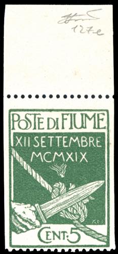 FIUME 1920 - 5 cent. Legionari, ... 